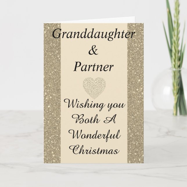 special granddaughter & partner Christmas card (Front)