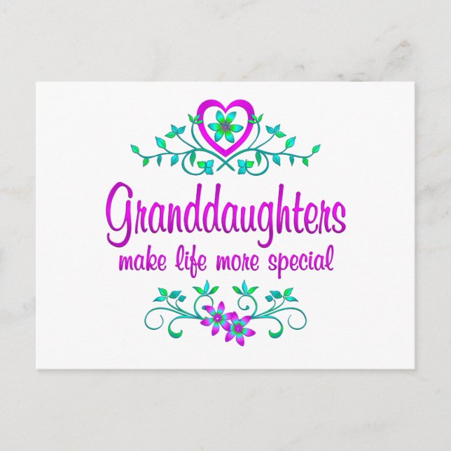Special Granddaughter Postcard (Front)