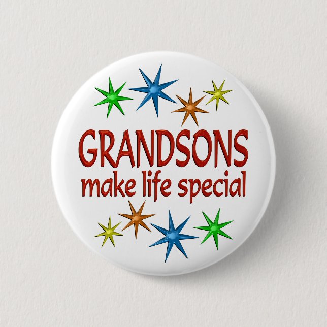 Special Grandson 6 Cm Round Badge (Front)