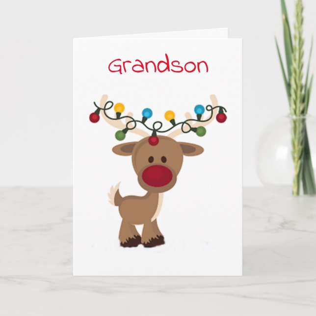 **SPECIAL GRANDSON** MERRY CHRISTMAS HOLIDAY CARD (Front)