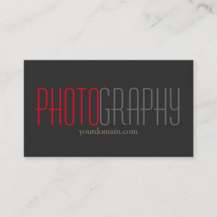 Special Grey Red Photographer Business Card
