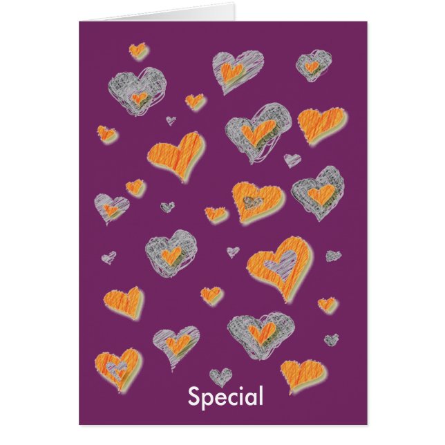 Special Hand Drawn Hearts Card (Front)