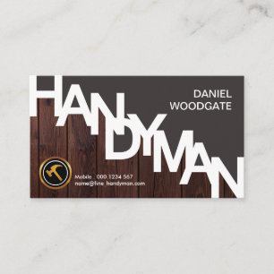Special Handyman Sign  Wood Grain Fence Contractor Business Card