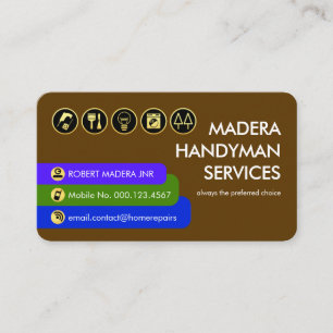 Special Handyman Tabs Home Repair Business Card