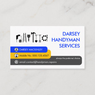 Special Handyman Tabs Home Repairs Business Card