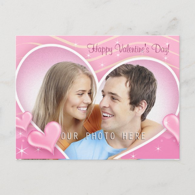 Special Hearts with Your Photo Holiday Postcard (Front)