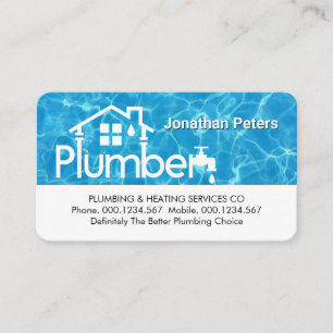 Special Home Plumber Signage On Water Business Card