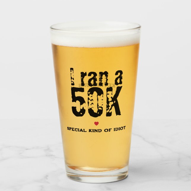 Special Idiot Ultramarathon Running Funny Glass (Front Filled)
