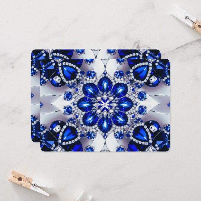 Special invitations with Blue White Design  (Front/Back In Situ)