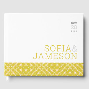 SPECIAL KEEPSAKE simple modern type mustard yellow Guest Book