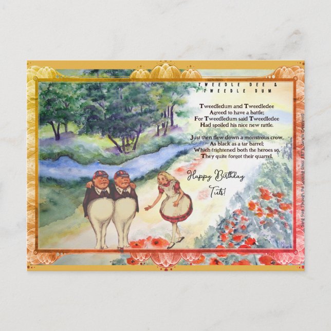 Special Looking Glass Tweetle Dee Dum Song  Postcard (Front)