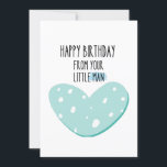 Special Lovely Message For Birthday From Son  Card<br><div class="desc">Are you looking for the perfect idea for your Mum or dad on his/her birthday? If so,  this "Happy Birthday from your little man" could be the perfect birthday card for his/her! The design On Birthday it's a wonderful way to express your love for your parents.</div>