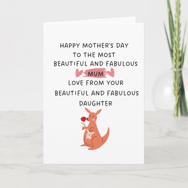 Special Lovely Message For Your Mum On Mothers Day Card (Front)