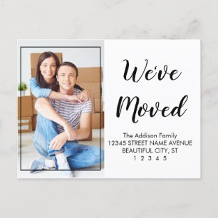 Special Modern Cute Black Script Photograph Moving Postcard