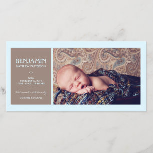 Special Moment Photo Baby Boy Birth Announcement