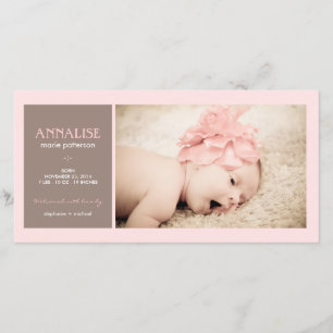 Special Moment Photo Baby Girl Birth Announcement