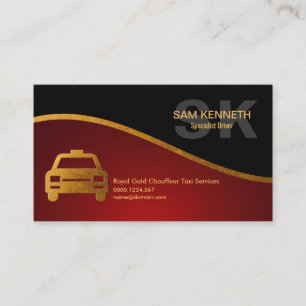 Special Monogram Gold Logo Specialist Taxi Driver Business Card