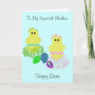 Special Mother Yellow Hatched Chicks Colourful Holiday Card