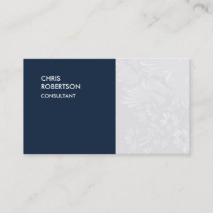 Special Navy Blue Floral Damask Business Card