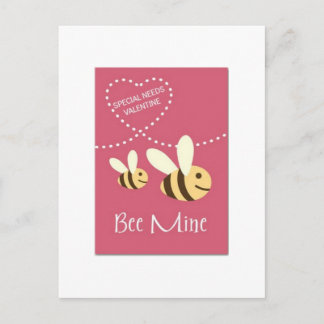 SPECIAL NEEDS BEE MINE VALENTINE HOLIDAY POSTCARD