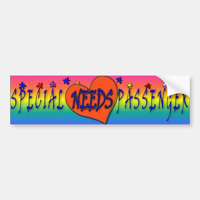 Special Needs Passenger Bumper Sticker (Front)