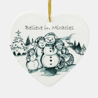 Special Needs Snowman Family Christmas Ornament