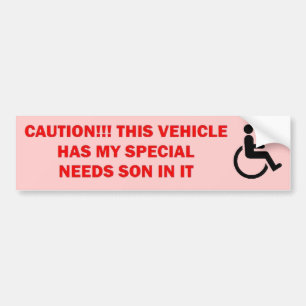 Special Needs Son in Vehicle Bumper Sticker
