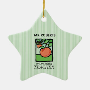Special Needs Teacher Thank You, Apple Ceramic Tree Decoration