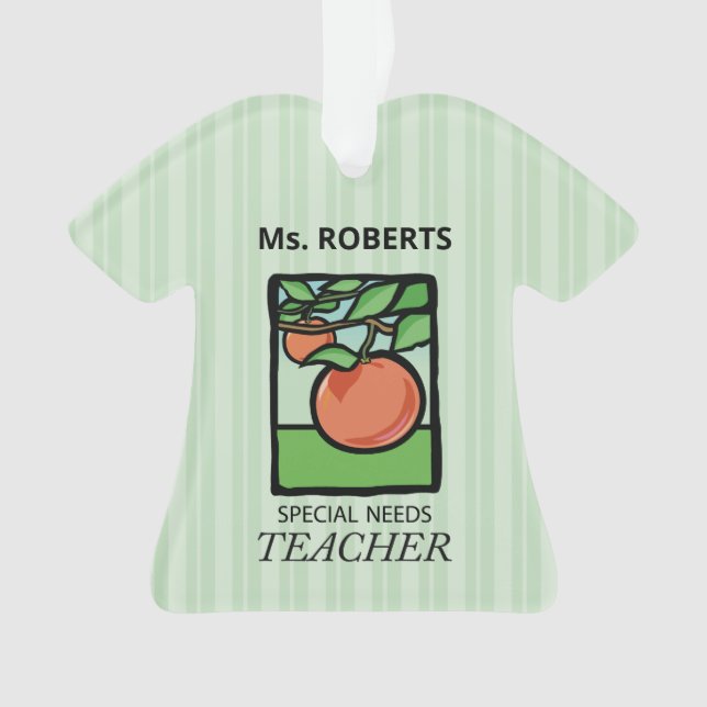 Special Needs Teacher Thank You, Apple Ornament (Front)