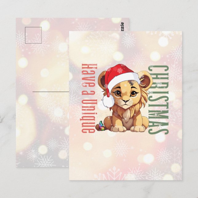 Special needs | Unique Christmas | Cute Lion Postcard (Front/Back)