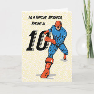 Special Neighbour 10th Birthday Superhero Card