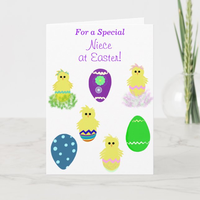Special Niece Colourful Easter Card (Front)