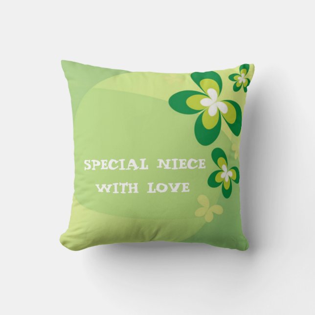 Special Niece Green Spring Flower Cushion (Front)