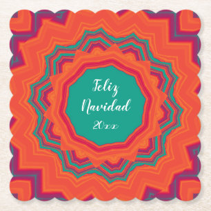 Special Occasion Birthday Christmas Kwanzaa Orange Paper Coaster