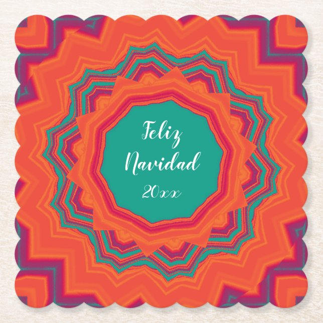 Special Occasion Birthday Christmas Kwanzaa Orange Paper Coaster (Front)