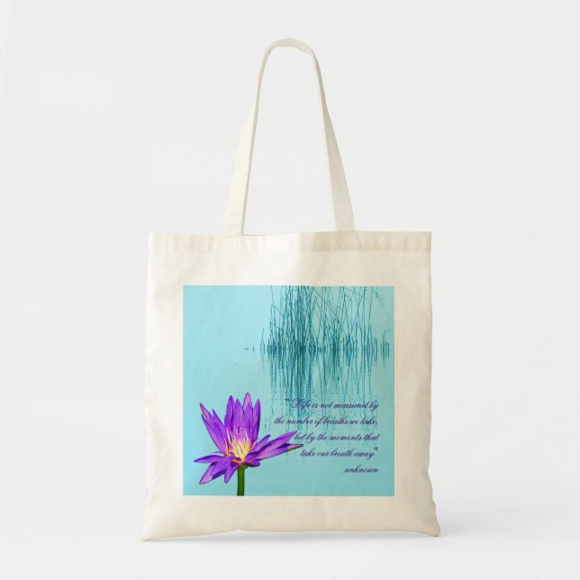 Special Occasion Purple Water Lily Budget Totes (Front)