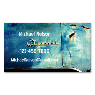 "Special" Old Rusty American Car Details  Magnetic Business Card