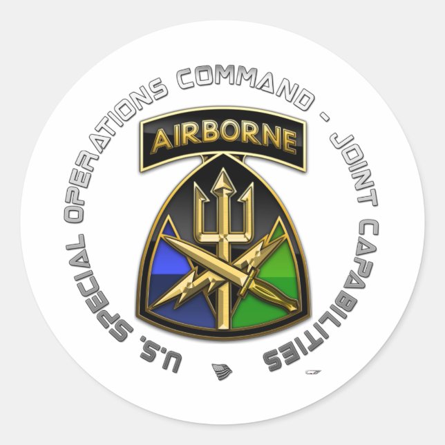 Special Operations Command – Joint Capabilities Classic Round Sticker (Front)