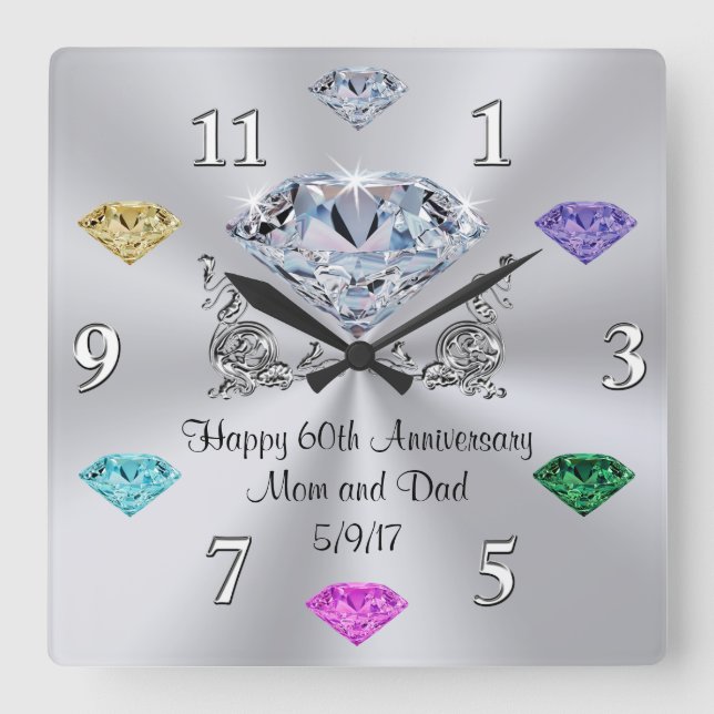Special Order Birthstone 60th Anniversary Clocks (Front)