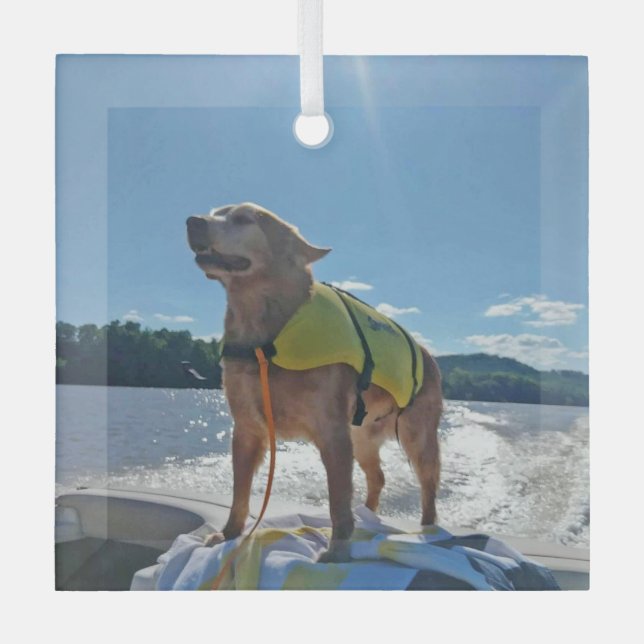 Special Order Carol B Golden Retriever  Glass Tree Decoration (Front)