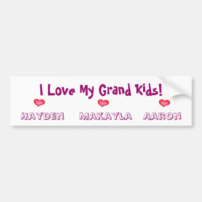 Special Order for Debbie/GrandKids Bumper Sticker (Front)