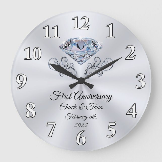 Special Order for First Wedding Anniversary Large Clock (Front)