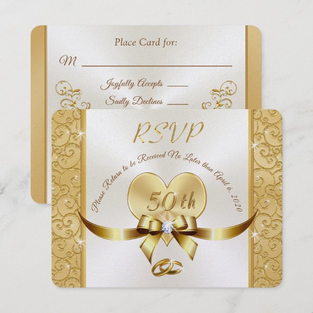 Special Order Millie 50th Anniversary RSVP Cards (Front/Back)