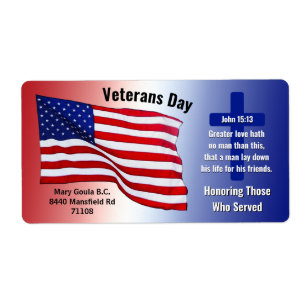Special Order Veteran's Day Patriotic Labels
