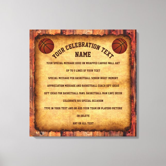 Special Order Your Custom Sports Canvas Wall Art (Front)