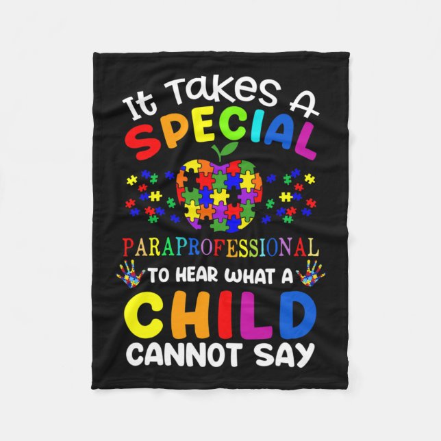 Special Paraprofessional Autism Awareness  Fleece Blanket (Front)