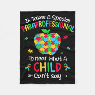 Special Paraprofessional Autism Awareness Teacher Fleece Blanket