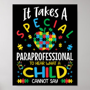 Special Paraprofessional Autism Awareness Teacher  Poster