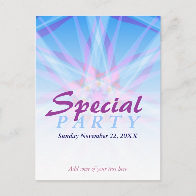 Special Party Invitation template Postcard (Front)
