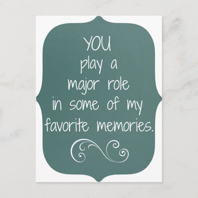 Special People and Favourite Memories Quote Postcard (Front)